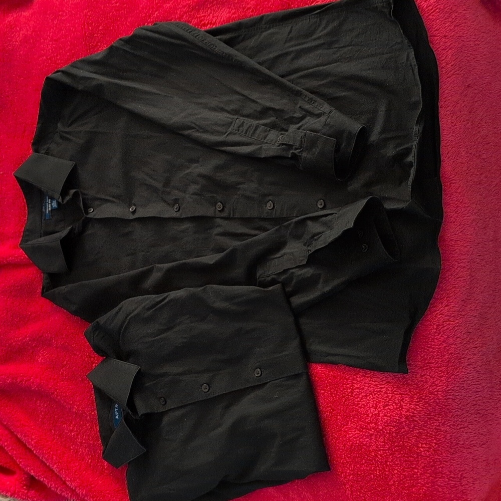 Apt. 9 Men's Premier Flex Slim Fit Black Dress Shirt - M